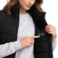 Beheizte Damen-Steppweste Schwarz – Dual Heating