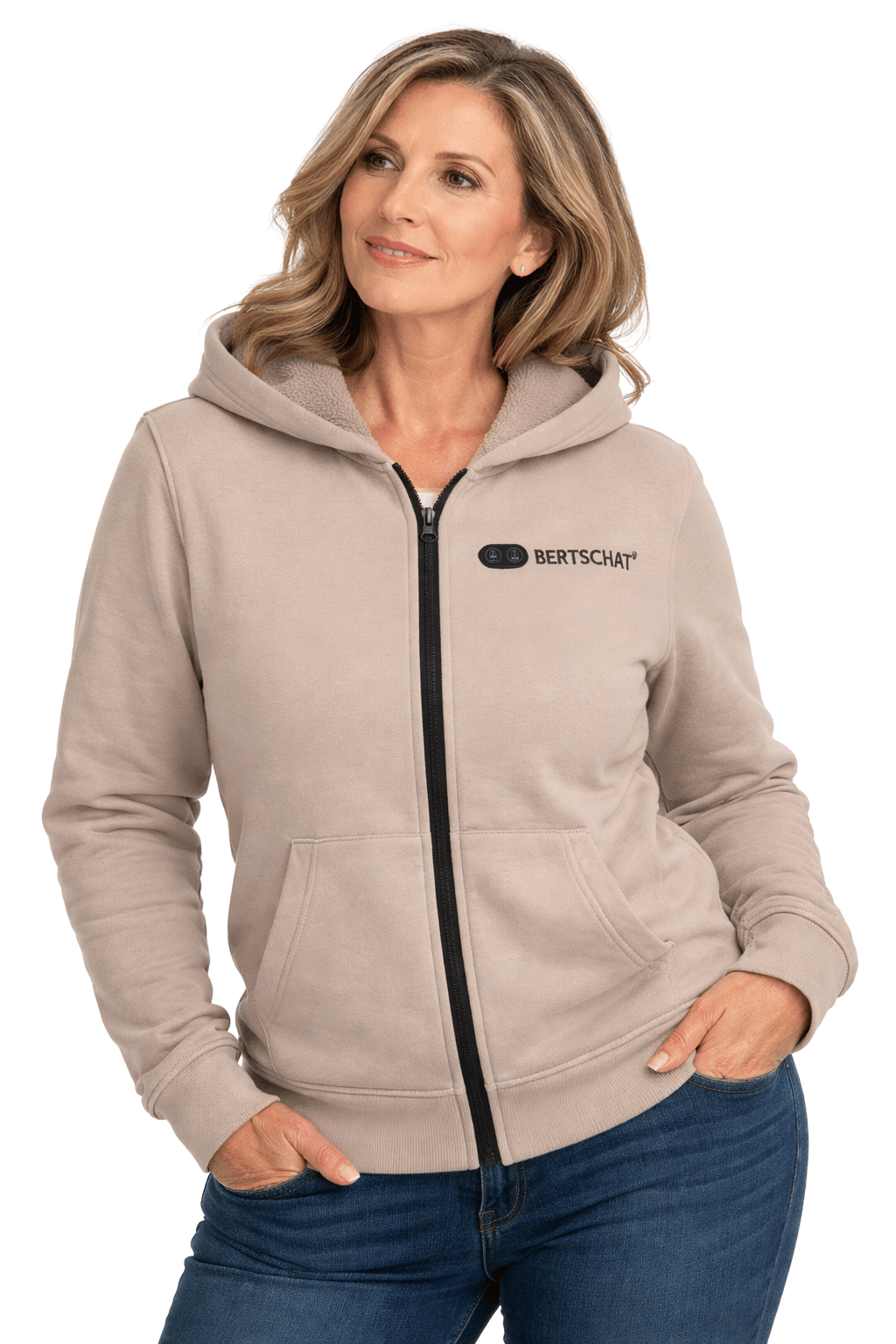 Beheizter Hoodie - Damen | Dual Heating - Beige