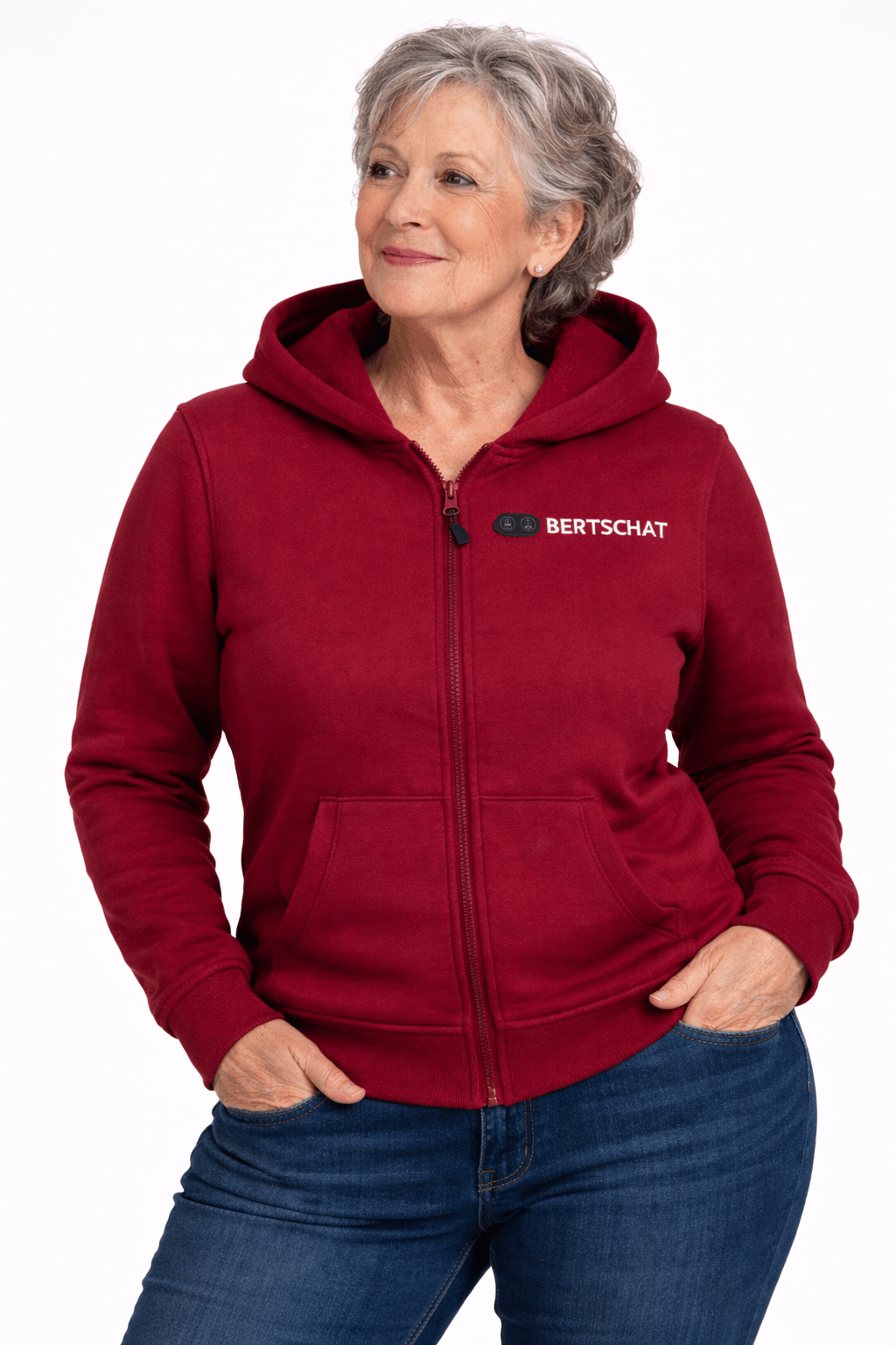 Beheizter Hoodie - Damen | Dual Heating - Burgund