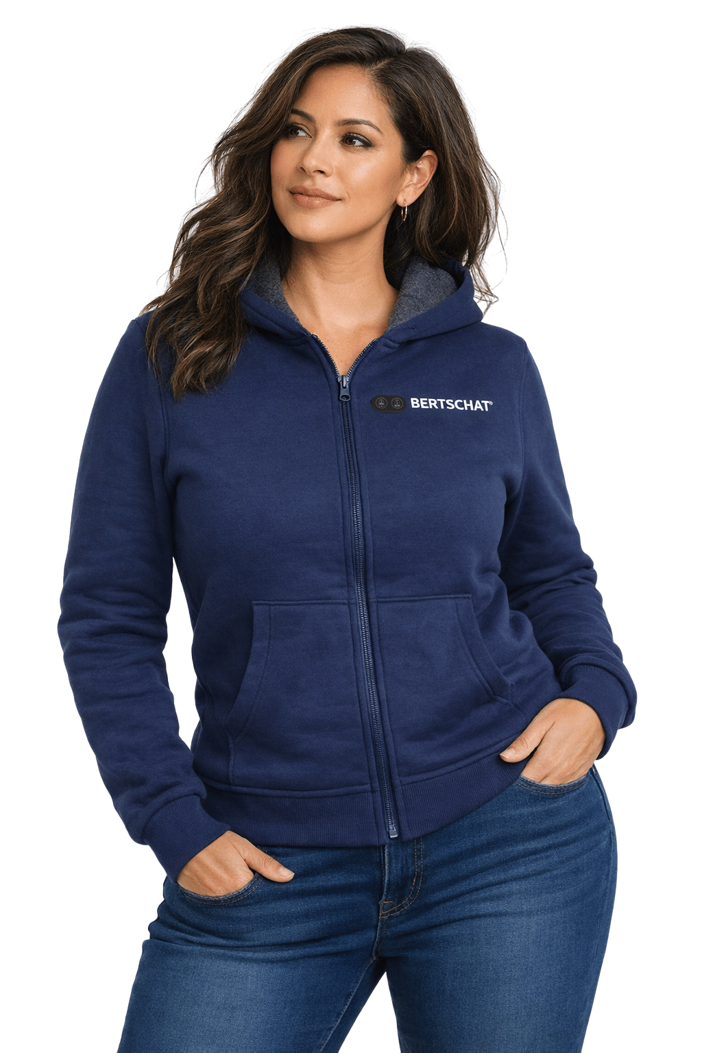 Beheizter Hoodie - Damen | Dual Heating - Navy Blau