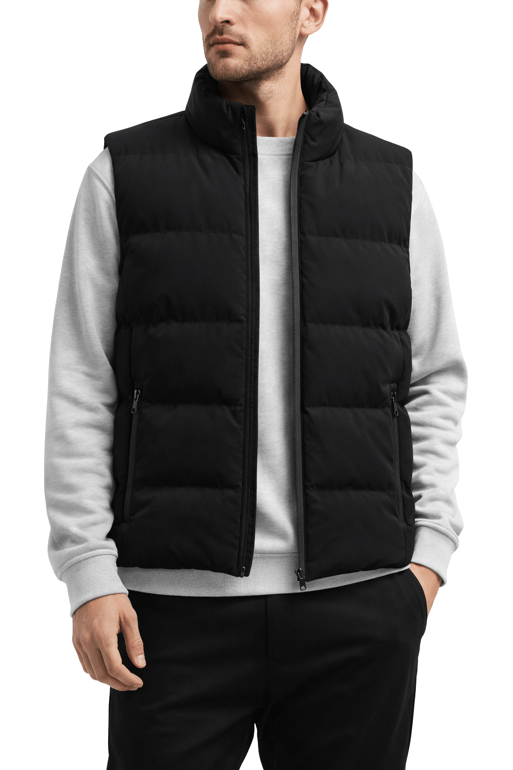 Beheizte Herren-Steppweste Schwarz – Dual Heating