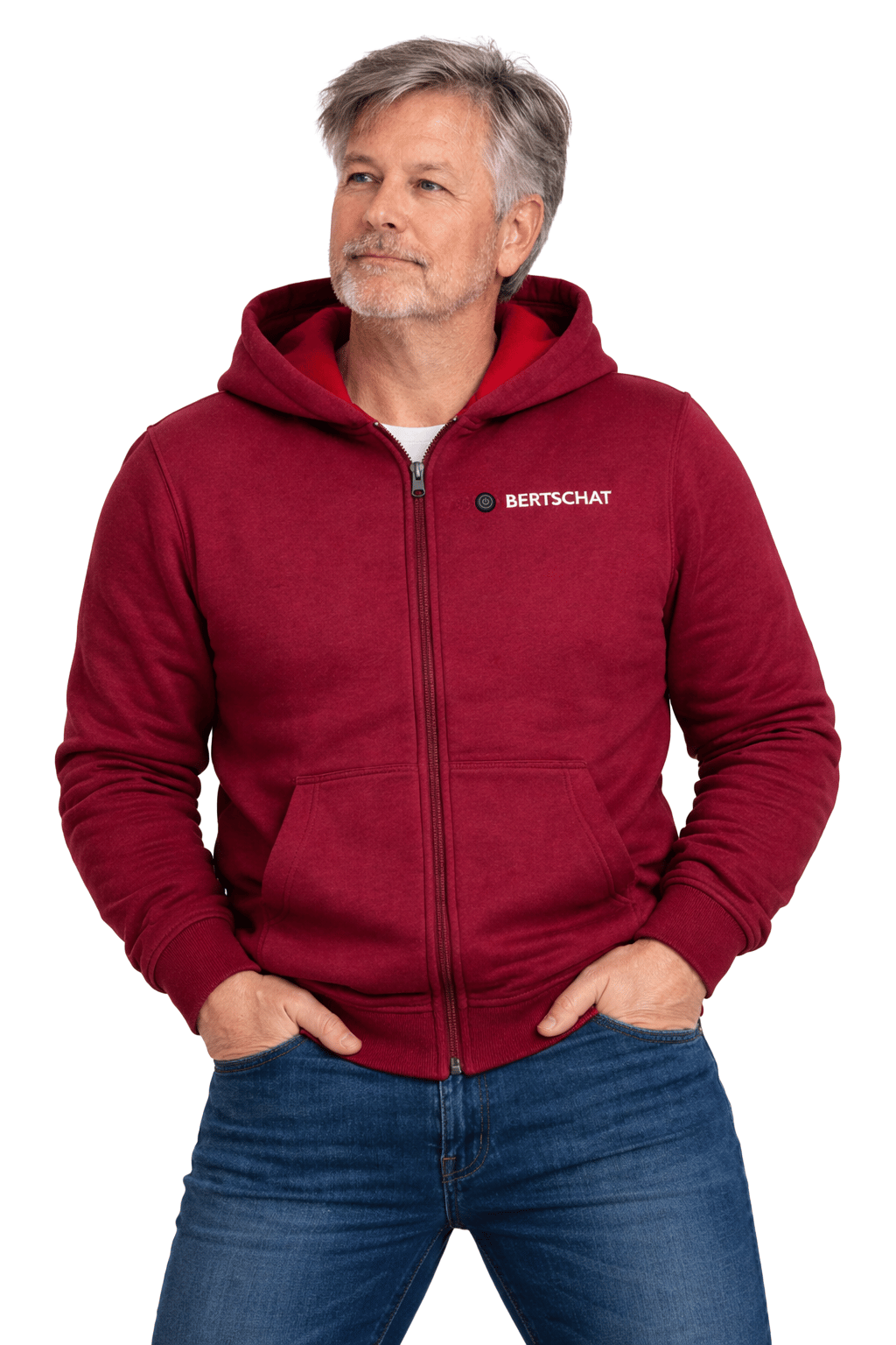 Beheizter Hoodie PRO | Herren - Burgund